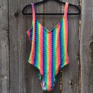Vintage rainbow cotton leotard